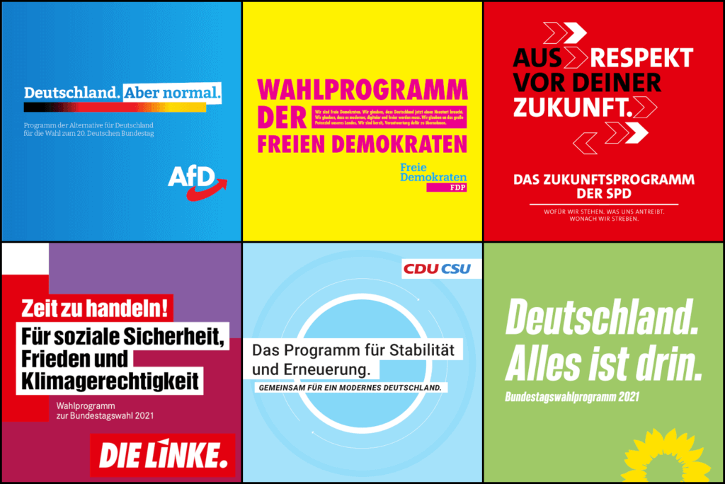 Bundestags­wahlen 2025, 2021 und 2017 Alle Wahlprogramme Wahlen.info